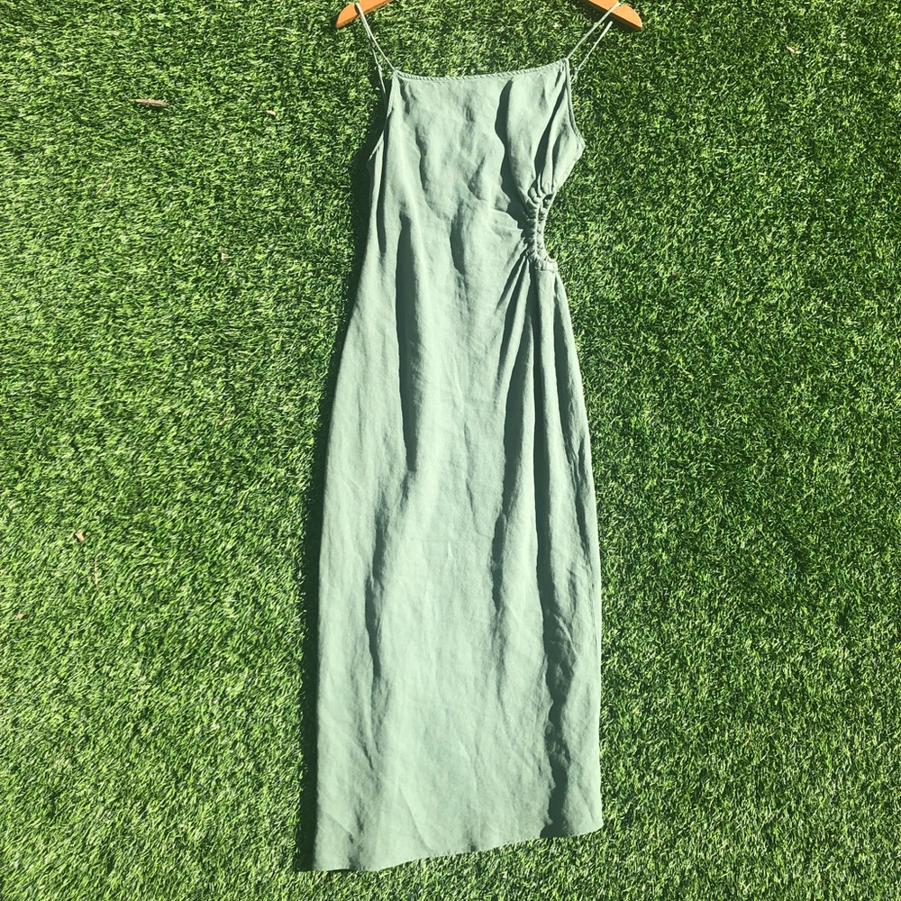 Zara light green midi dress
